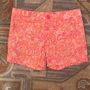Lilly Pulitzer pink and orange bicycle shorts size 2